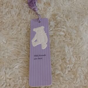 First Impressions Purple Bookmark with Bear Design